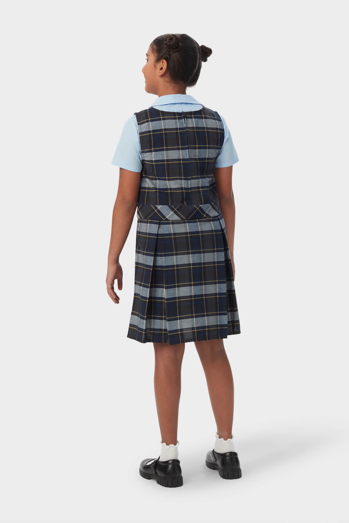 Plaid Box Pleat Jumper - French Tooast