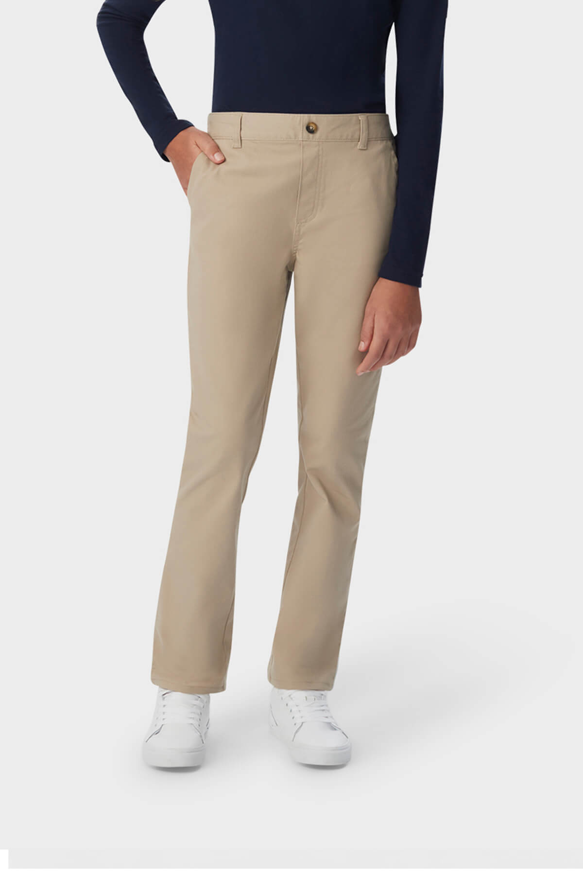 Girls’ Pull-On Straight Fit Stretch Twill Pant - French Tooast